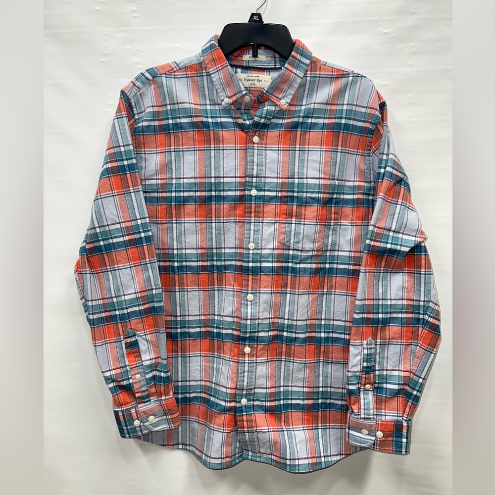 Hawker Rye Shirt Mens Large Multicolor Long Sleeve Cotton Blend Button Down